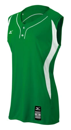 Mizuno Girls Elite 2-Button Sleeveless Game Jersey -Baseball Store 350606 4100