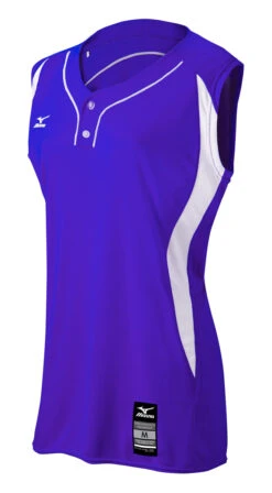Mizuno Girls Elite 2-Button Sleeveless Game Jersey -Baseball Store 350606 6000