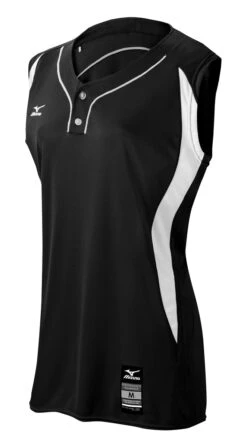 Mizuno Girls Elite 2-Button Sleeveless Game Jersey -Baseball Store 350606 9000
