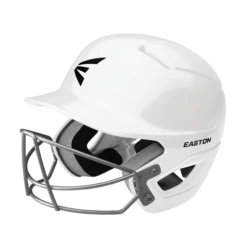 Easton Alpha Solid Baseball Helmet With Mask -Baseball Store ALPHA E HELMET BBSB MASK A168526WH 3QTR L