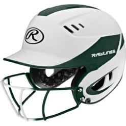 Rawlings Velo Two Tone Home Batting Helmet Softball Mask R16H2FG -Baseball Store R16H2FGS DG 3quarterleft
