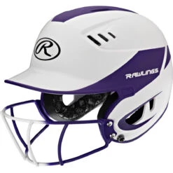 Rawlings Velo Two Tone Home Batting Helmet Softball Mask R16H2FG -Baseball Store R16H2FGS PU 3quarterleft