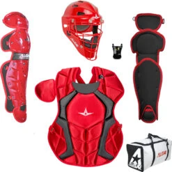 All-Star All Star SEI Certified Players Series Two Tone Catchers Set Ages 7-9 CKCC79PS-TT -Baseball Store ckcc79pstt scarletblack