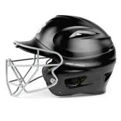 Under Armour Matte Molded Adult Baseball Helmet With Face Guard UABH-100MM-FGB2